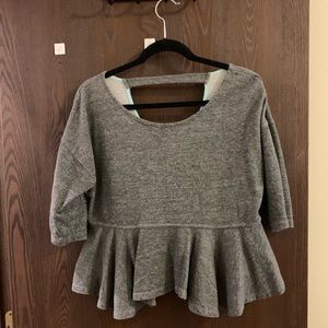 Anthropologie- sweatshirt material peplum top